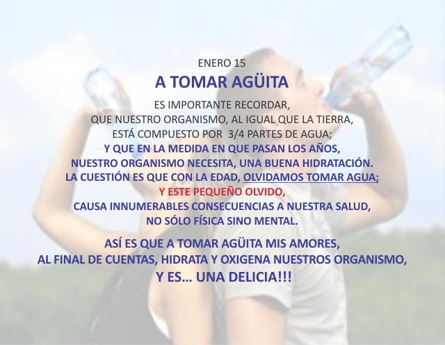A tomar agüita
